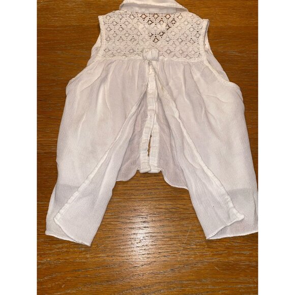 Sleeveless White Lace Button-Down Girls Top By Abercrombie - Picture 6 of 6